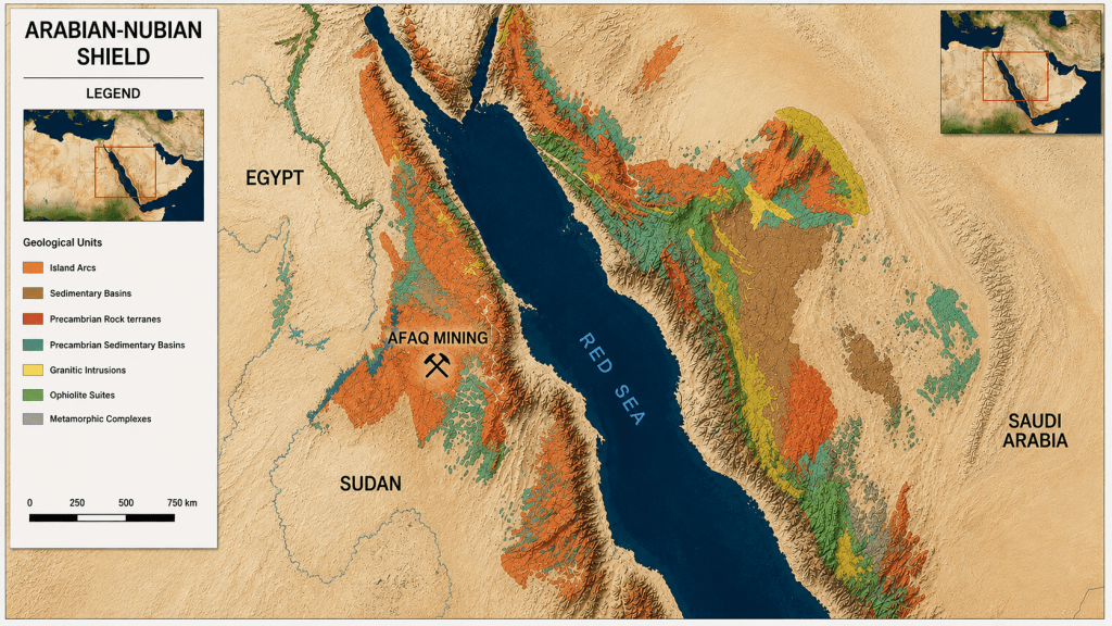 Regional geological map of the Arabian–Nubian Shield